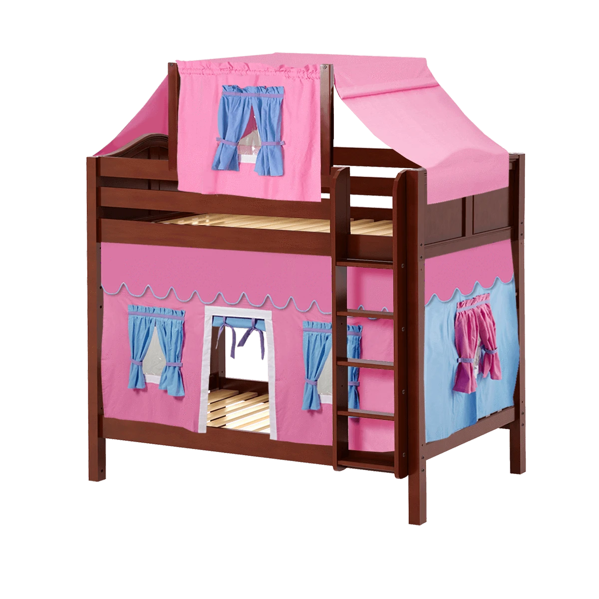 Maxtrix Twin High Bunk Bed With Straight Ladder, Top Tent + Curtain 21 Maxtrix Twin High Bunk Bed With Straight Ladder, Top Tent + Curtain - Image 19