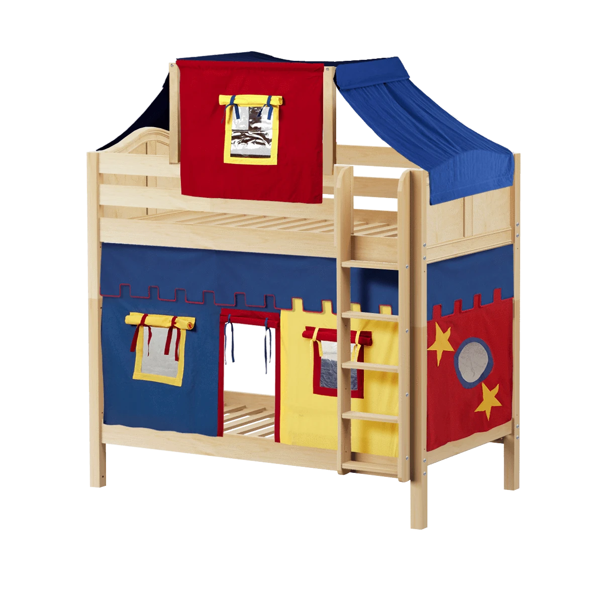 Maxtrix Twin High Bunk Bed With Straight Ladder, Top Tent + Curtain 18 Maxtrix Twin High Bunk Bed With Straight Ladder, Top Tent + Curtain - Image 16