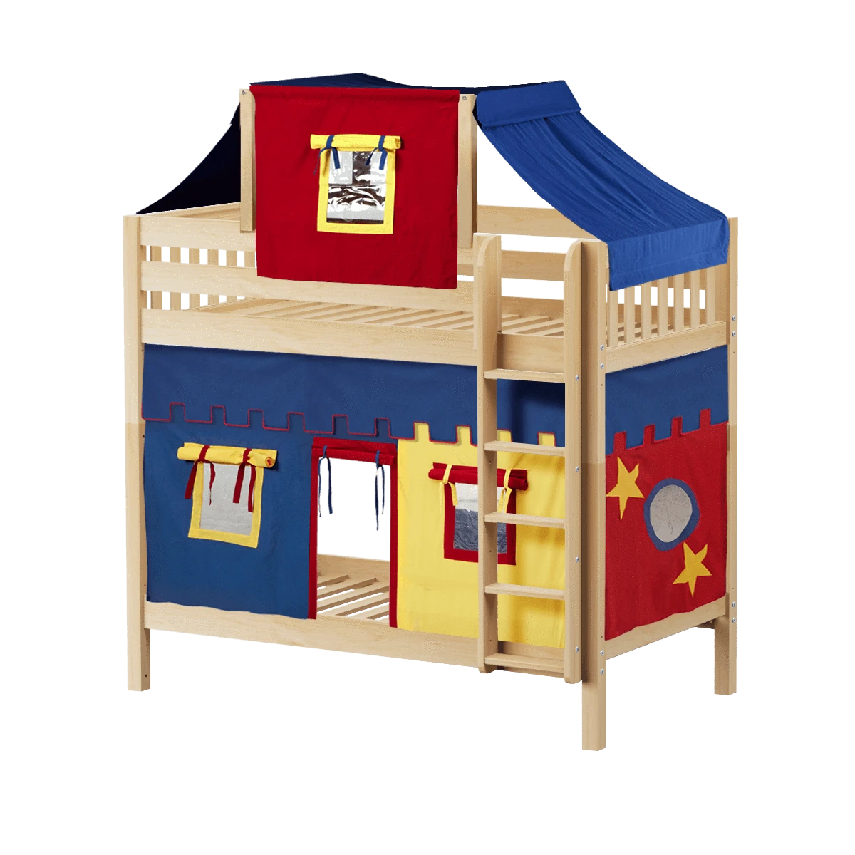 Maxtrix Twin High Bunk Bed With Straight Ladder, Top Tent + Curtain 20 Maxtrix Twin High Bunk Bed With Straight Ladder, Top Tent + Curtain - Image 18