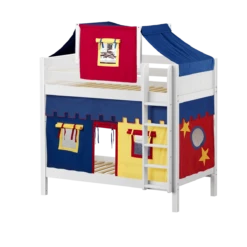 Maxtrix Twin High Bunk Bed With Straight Ladder, Top Tent + Curtain 35 Maxtrix Twin High Bunk Bed With Straight Ladder, Top Tent + Curtain -Kids Furniture ALTO29 WP