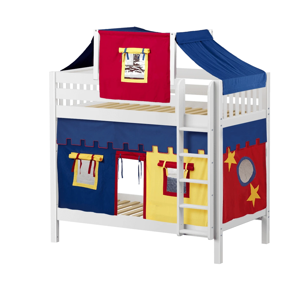 Maxtrix Twin High Bunk Bed With Straight Ladder, Top Tent + Curtain 17 Maxtrix Twin High Bunk Bed With Straight Ladder, Top Tent + Curtain - Image 15