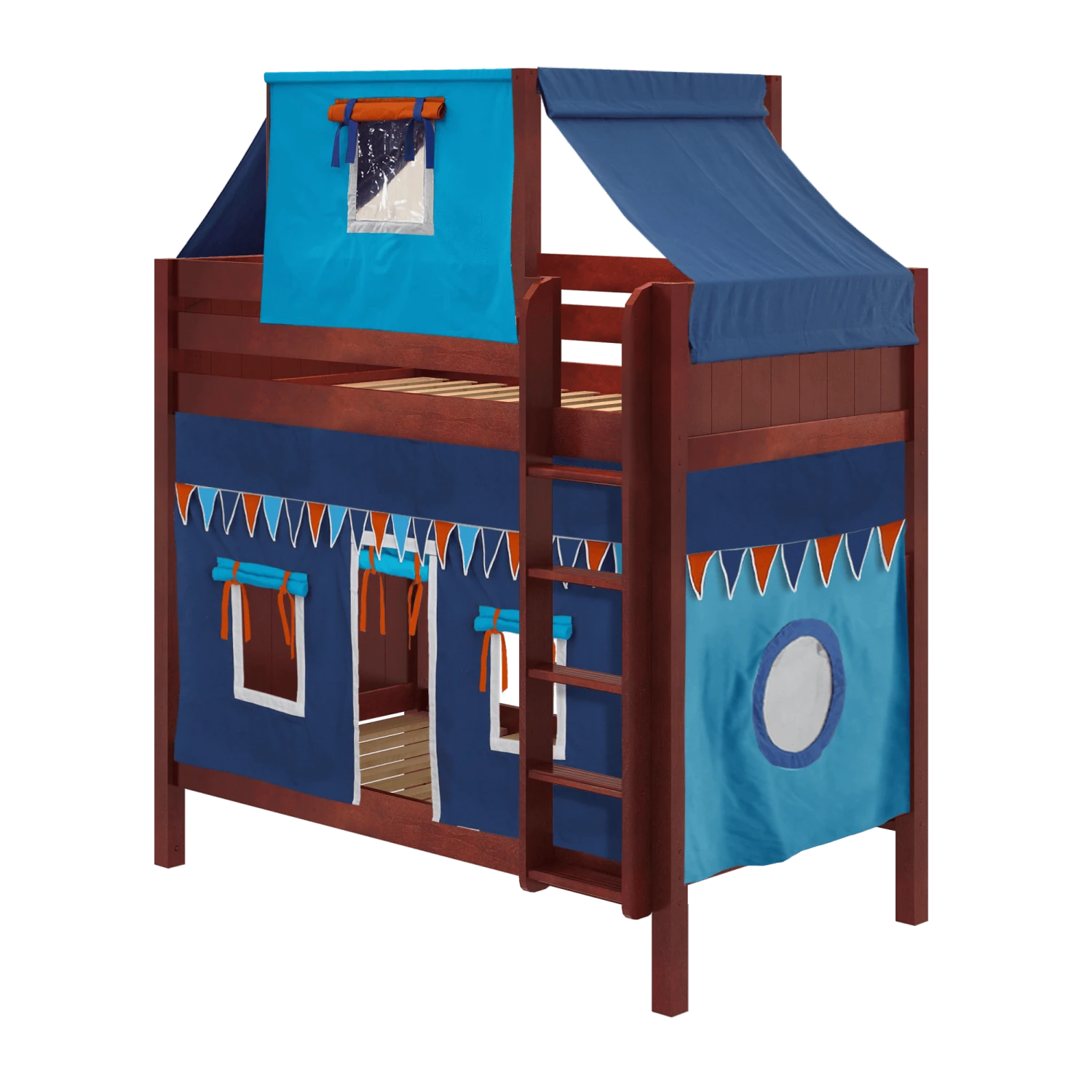 Maxtrix Twin High Bunk Bed With Straight Ladder, Top Tent + Curtain 5 Maxtrix Twin High Bunk Bed With Straight Ladder, Top Tent + Curtain - Image 3