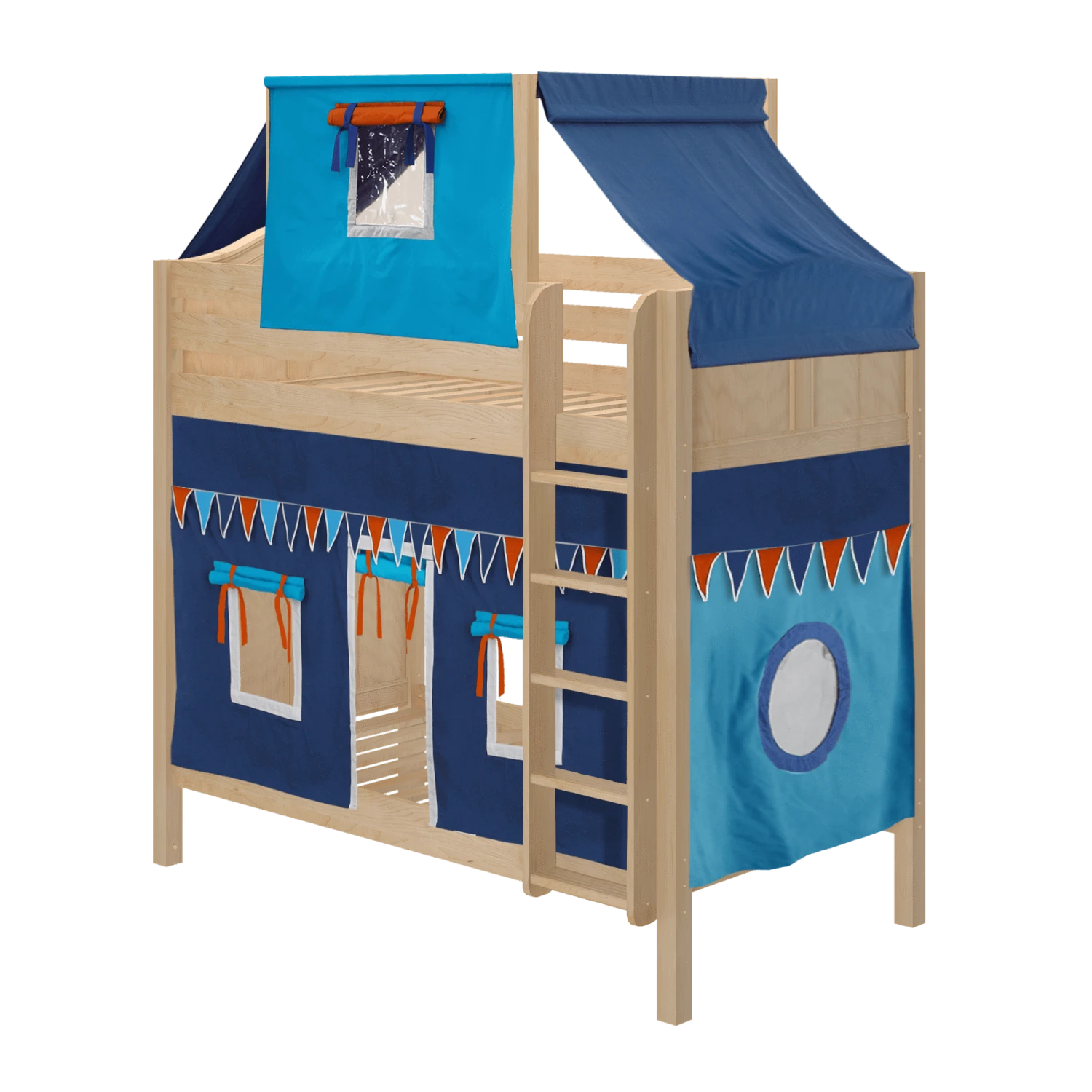 Maxtrix Twin High Bunk Bed With Straight Ladder, Top Tent + Curtain 10 Maxtrix Twin High Bunk Bed With Straight Ladder, Top Tent + Curtain - Image 8