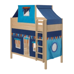 Maxtrix Twin High Bunk Bed With Straight Ladder, Top Tent + Curtain 30 Maxtrix Twin High Bunk Bed With Straight Ladder, Top Tent + Curtain -Kids Furniture ALTO80 NP