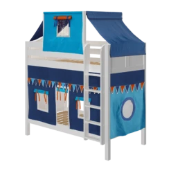 Maxtrix Twin High Bunk Bed With Straight Ladder, Top Tent + Curtain 26 Maxtrix Twin High Bunk Bed With Straight Ladder, Top Tent + Curtain -Kids Furniture ALTO80 WC