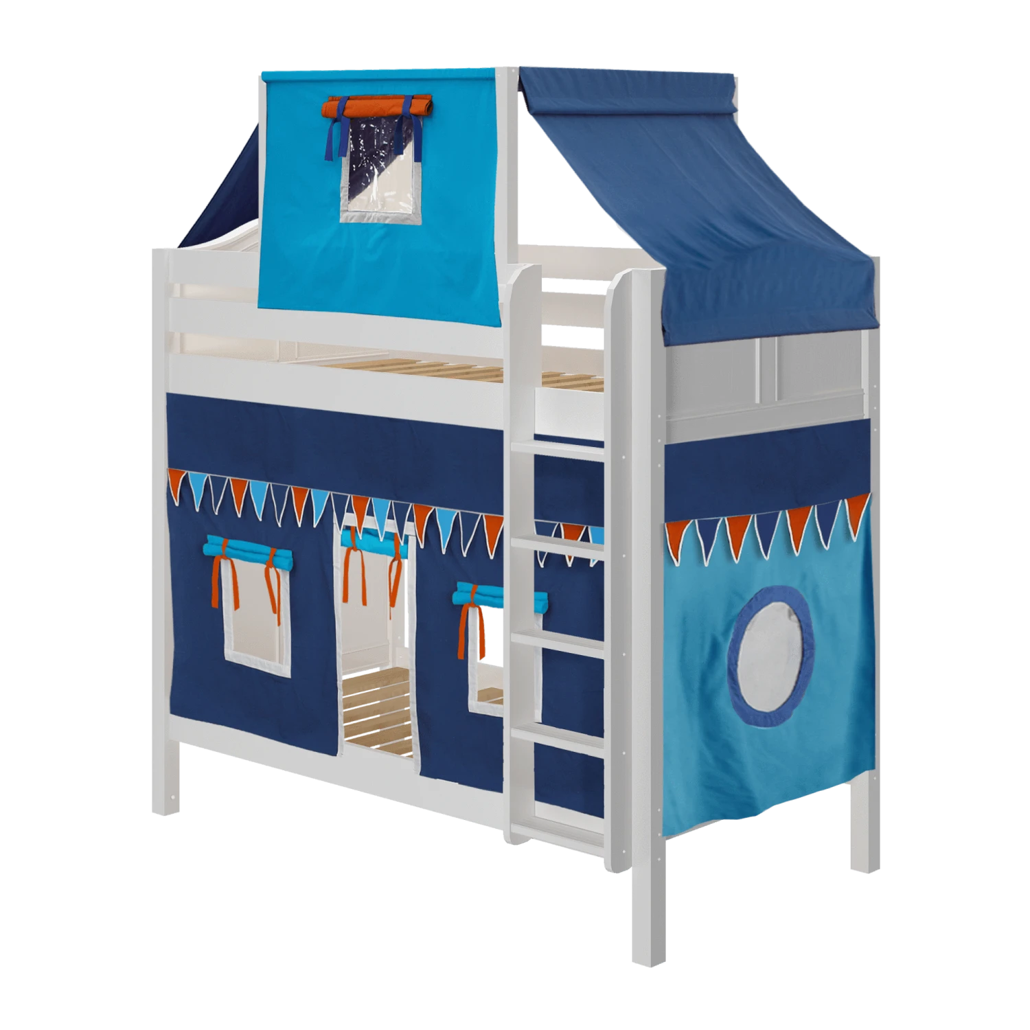 Maxtrix Twin High Bunk Bed With Straight Ladder, Top Tent + Curtain 7 Maxtrix Twin High Bunk Bed With Straight Ladder, Top Tent + Curtain - Image 5