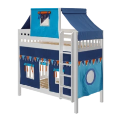 Maxtrix Twin High Bunk Bed With Straight Ladder, Top Tent + Curtain 28 Maxtrix Twin High Bunk Bed With Straight Ladder, Top Tent + Curtain -Kids Furniture ALTO80 WS
