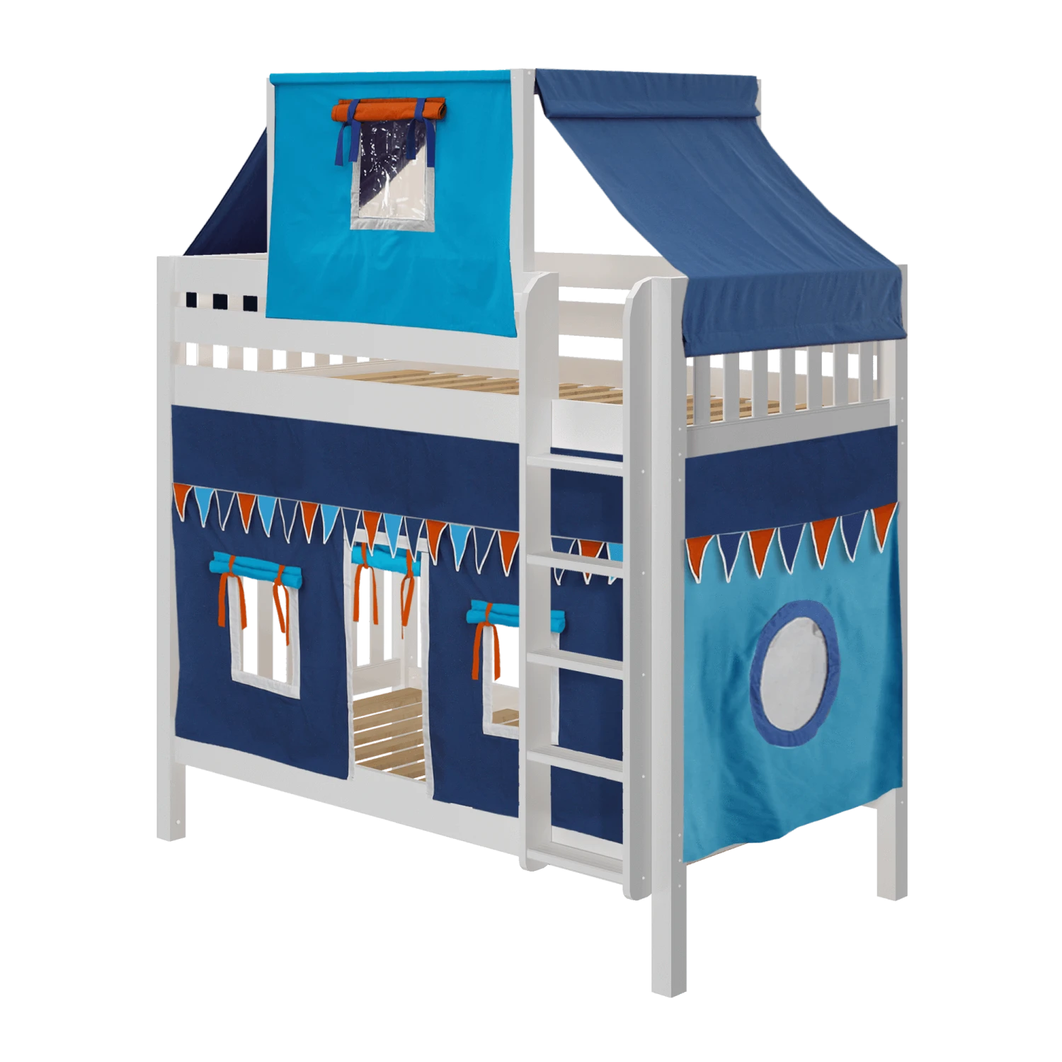 Maxtrix Twin High Bunk Bed With Straight Ladder, Top Tent + Curtain 9 Maxtrix Twin High Bunk Bed With Straight Ladder, Top Tent + Curtain - Image 7