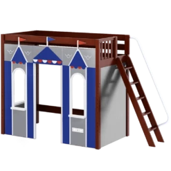 Maxtrix Twin High Loft Bed With Angled Ladder + Playhouse Panels -Kids Furniture ARENA44 CP eda1652a 5cee 4b36 8c97 832316f17897
