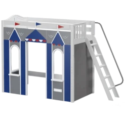Maxtrix Twin High Loft Bed With Angled Ladder + Playhouse Panels -Kids Furniture ARENA44 WC a8bc5e20 3af7 46a6 9d97 c753927be5ea