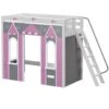 Maxtrix Twin High Loft Bed With Angled Ladder + Playhouse Panels -Kids Furniture ARENA 077 WS
