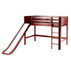 Maxtrix Twin Mid Loft Bed With Slide -Kids Furniture AWESOME CP