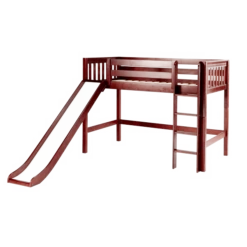 Maxtrix Twin Mid Loft Bed With Slide -Kids Furniture AWESOME CS