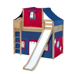 Maxtrix Twin Mid Loft Bed With Straight Ladder, Curtain, Top Tent + Slide 28 Maxtrix Twin Mid Loft Bed With Straight Ladder, Curtain, Top Tent + Slide -Kids Furniture AWESOME21 NC 9d7497ac b838 42e6 b96f 9abc0f9696cb