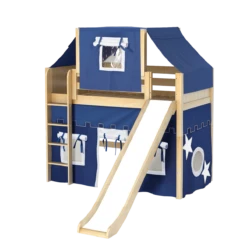 Maxtrix Twin Mid Loft Bed With Straight Ladder, Curtain, Top Tent + Slide 33 Maxtrix Twin Mid Loft Bed With Straight Ladder, Curtain, Top Tent + Slide -Kids Furniture AWESOME22 NP 13267377 fc1a 4eca a7ca 56765e5d5f7d