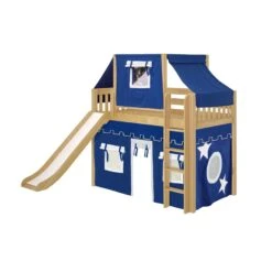 Maxtrix Twin Mid Loft Bed With Straight Ladder, Curtain, Top Tent + Slide 32 Maxtrix Twin Mid Loft Bed With Straight Ladder, Curtain, Top Tent + Slide -Kids Furniture AWESOME22 NS 4f91367a e226 4cba 8de3 5ff4c49f59b5