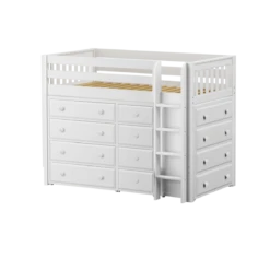 Maxtrix Twin Mid Loft Bed With Ladder + Storage - Closeout! -Kids Furniture BLING WS 18734fee a415 4066 8a26 9b806ed7e73c