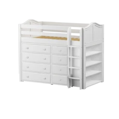 Maxtrix Twin Mid Loft Bed With Ladder + Storage - Closeout! -Kids Furniture BLING2 WC be352911 0b64 4e28 be3f c76bed95152c