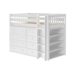 Maxtrix Twin Mid Loft Bed With Ladder + Storage - Closeout! -Kids Furniture BLING2 WS d4e2ad9d a7a1 4800 a1fe 199a5fc3b7f8