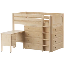 Maxtrix Twin Mid Loft Bed With Straight Ladder, Storage + Desk -Kids Furniture BLING21L NP 08aa4aa6 4c10 4dee b7ae aefd12ae0dad