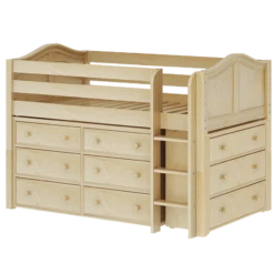 Maxtrix Twin Low Loft Bed With Straight Ladder + Storage -Kids Furniture BOX NC