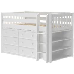 Maxtrix Twin Low Loft Bed With Straight Ladder + Storage -Kids Furniture BOX2 WS 47425673 3769 45e2 9c23 f636717d73ff