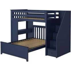Jackpot Deluxe Brighton Staircase Loft Bed Desk + Full Bed -Kids Furniture BRIGHTON 1 BLUE LEFT 1024x1024 1