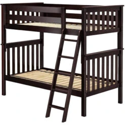 Jackpot Deluxe Bristol Twin Over Twin Bunk With Angle Ladder -Kids Furniture Bristol 1 Espresso 1024x1024 1