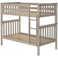 Jackpot Deluxe Bristol Twin Over Twin Bunk Bed -Kids Furniture BristolwLadderOnRightwVanityPanelOffStoneRight f1f64743 53a4 4529 9f75 ce6739f6cdb2