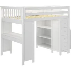 Jackpot Deluxe Buxton Full Size Loft With Staircase + Desk + Storage 33 Jackpot Deluxe Buxton Full Size Loft With Staircase + Desk + Storage -Kids Furniture Buxton3WhiteRight 1 40f9aec0 a840 464c a31b a877c1563378