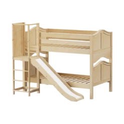 Maxtrix Twin Low Bunk Bed With Slide Platform -Kids Furniture CADABRA NC