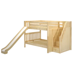 Maxtrix Full Medium Bunk Bed With Stairs + Slide -Kids Furniture CELEBRATE NS