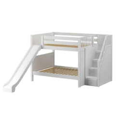 Maxtrix Full Medium Bunk Bed With Stairs + Slide -Kids Furniture CELEBRATE WP