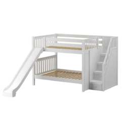 Maxtrix Full Medium Bunk Bed With Stairs + Slide -Kids Furniture CELEBRATE WS
