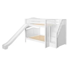 Maxtrix Full Medium Bunk Bed With Stairs + Slide -Kids Furniture CELEBRATE WC