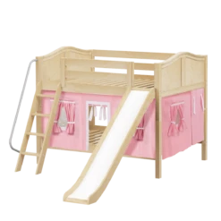 Maxtrix Full Low Bunk Bed With Angled Ladder, Curtain + Slide -Kids Furniture CLIFF23 NC 20f13ecf f557 4b4a a794 a8afad2430fe