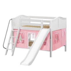 Maxtrix Full Low Bunk Bed With Angled Ladder, Curtain + Slide -Kids Furniture CLIFF23 WC 0688da72 a9ee 479b 8013 e5e779ba8e6e