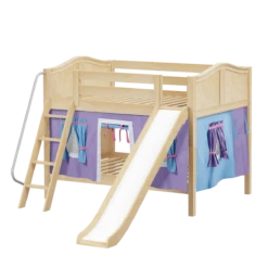 Maxtrix Full Low Bunk Bed With Angled Ladder, Curtain + Slide -Kids Furniture CLIFF27 NC ea15ba63 192f 4464 b9cb b88d46eda7ad