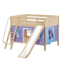 Maxtrix Full Low Bunk Bed With Angled Ladder, Curtain + Slide -Kids Furniture CLIFF27 NP 4f772255 f671 4dc3 b0ec 34d6a95fa8dd