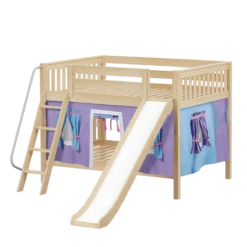 Maxtrix Full Low Bunk Bed With Angled Ladder, Curtain + Slide -Kids Furniture CLIFF27 NS 0fe9464f 2d16 4555 a8c3 5ea8f6c7b146