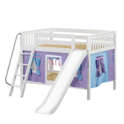 Maxtrix Full Low Bunk Bed With Angled Ladder, Curtain + Slide -Kids Furniture CLIFF27 WS 17c2b5bc 8ac2 4ff2 9ff0 a8bed223ea03