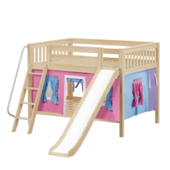 Maxtrix Full Low Bunk Bed With Angled Ladder, Curtain + Slide -Kids Furniture CLIFF28 NS 94a5a0cd ea06 48d4 8dbc 3644b69cd079