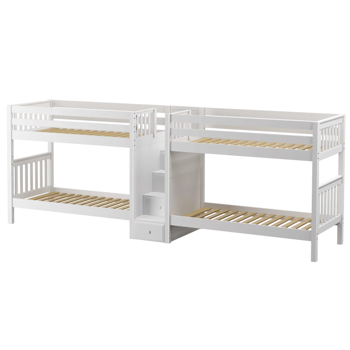 Maxtrix Twin Medium Quadruple Bunk Bed With Stairs 3 Maxtrix Twin Medium Quadruple Bunk Bed With Stairs