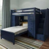 Jackpot Deluxe Chester Staircase Loft Bed Storage + Twin Bed -Kids Furniture Chester2BlueAngle 1