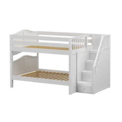 Maxtrix Full Low Bunk Bed With Stairs -Kids Furniture DAPPER WC