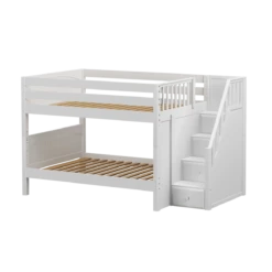 Maxtrix Full Low Bunk Bed With Stairs -Kids Furniture DAPPER WP