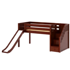 Maxtrix Twin Low Loft Bed With Stairs + Slide -Kids Furniture DELICIOUS CP 36c4fb29 1d05 4d66 8da9 c708d8d91c05