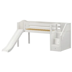 Maxtrix Twin Low Loft Bed With Stairs + Slide -Kids Furniture DELICIOUS WC 7424679e 5625 4470 9006 bb80926b01fc