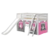 Maxtrix Twin Low Loft Bed With Angled Ladder, Curtain + Slide -Kids Furniture DEN57 WS 7a92ee61 5519 4c5b 8327 b5f40967c72f