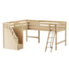 Maxtrix Twin Full Medium Corner Loft Bed With Ladder + Stairs - L -Kids Furniture DOUBLET NS